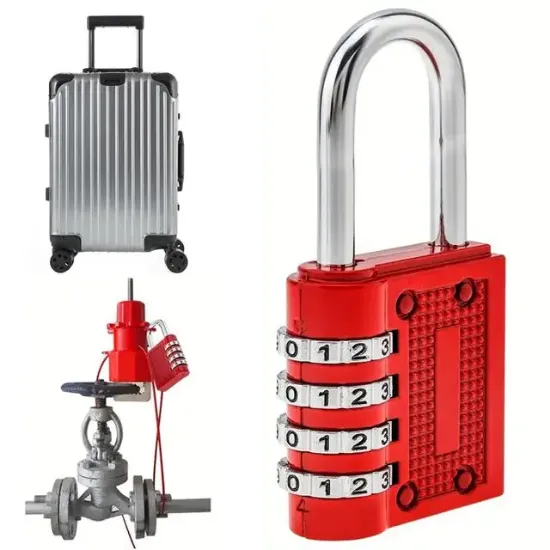 PowerMaster PM-24698 Asma Güvenlik Kilidi Bavul Dolap Kilit 4 Basamaklı Haneli resmi
