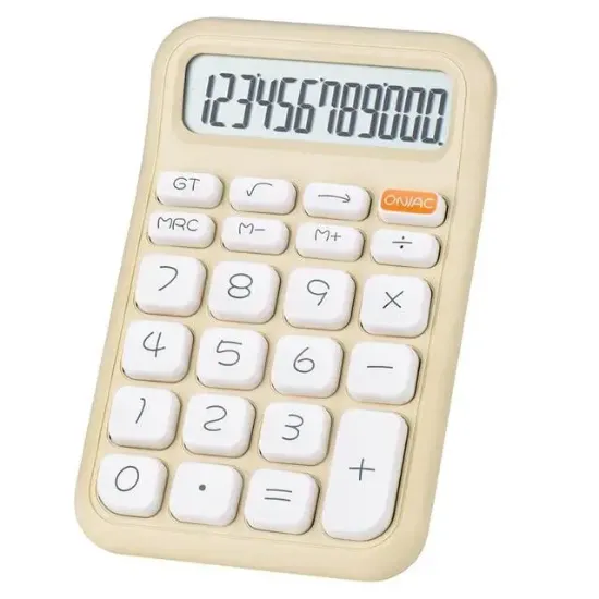 PowerMaster PM-25409 Krem Renk 12 Haneli LCD Ekranlı Masaüstü Hesap Makinesi - Pastel Serisi resmi