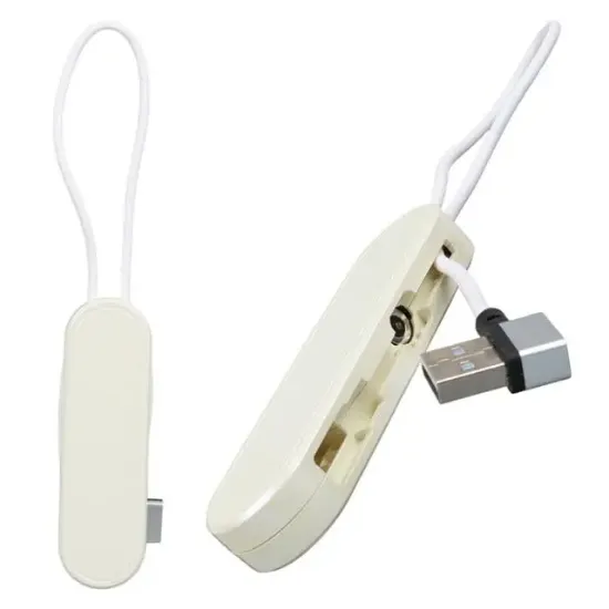 Powermaster PM-25905 Beyaz 3in1 (Type C- Lightning-Micro Usb) Manyetik Uç Taşınabilir Şarj Kablosu resmi