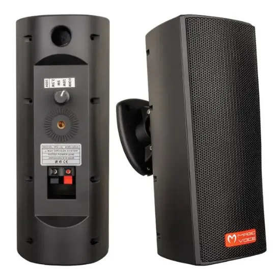Magicvoice MV-26  2x7,5 Cm 50W 3 Yollu Siyah Sütun Hat Trafolu Hoparlör 2'li Takım resmi