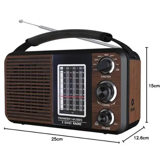 MagicVoice USR11 Portatif Analog Radyo FM-USB-SD/MMC-AUX (88-108 FM Frekans Aralığı) resmi