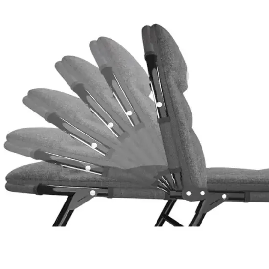 Sunup SN-26974 Taşınabilir Ayarlanabilir 5 Kademe Sünger Kamp Yatak Şezlong (Açık Gri)  resmi