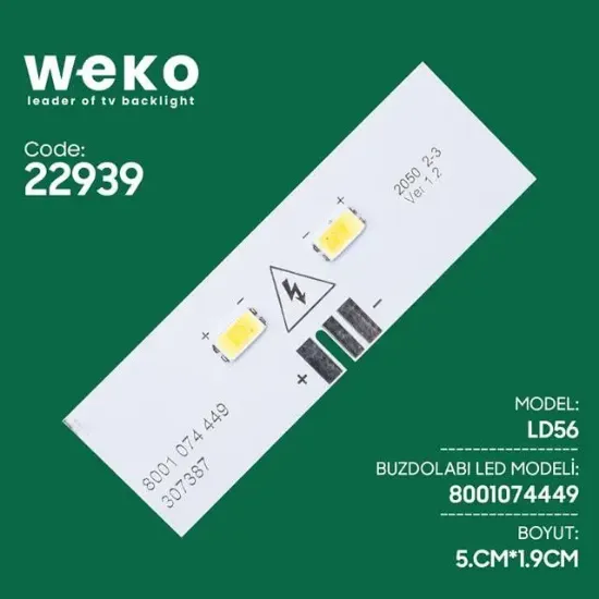 Buzdolabı İç Aydınlatma Ledi Ld56 8001 074 449 307387 2 Çipli resmi