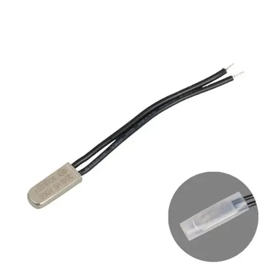 100°C 5A Kablolu Metal Gövdeli Termik Sigorta (Thermal Fuse) resmi