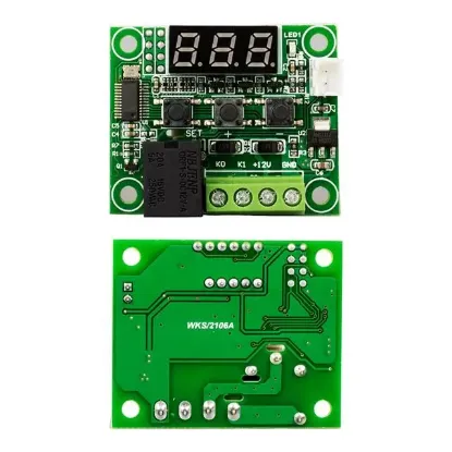 Weko W1209 Termostat Kontrol Kartı DC 12V Isı Ölçer Uzatma Kablo Problu resmi