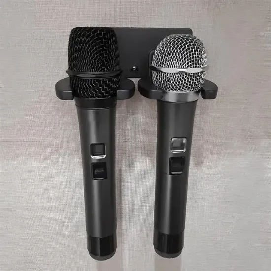 PowerMaster PM-26938 Duvara Monte Çift Mikrofon Tutucu Askı Metal Gövde resmi