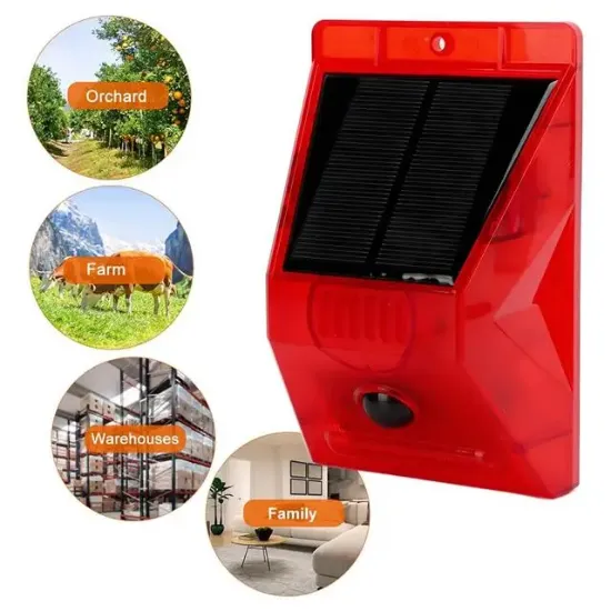 PowerMaster PM-26957 Sesli Hayvan Kovucu Alarm Cihazı Uzaktan Kumandalı Solar Panelli resmi