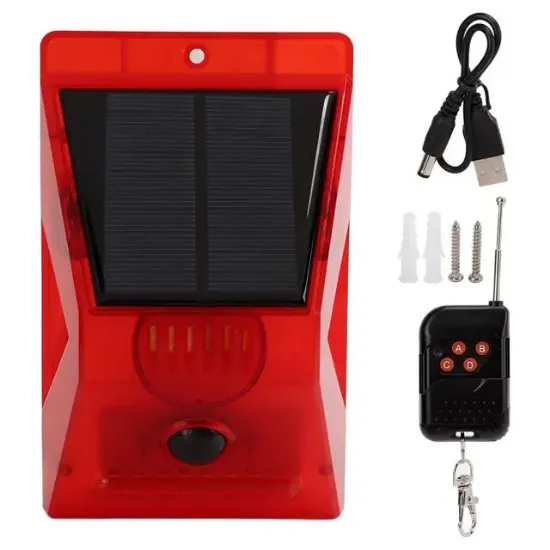 PowerMaster PM-26957 Sesli Hayvan Kovucu Alarm Cihazı Uzaktan Kumandalı Solar Panelli resmi