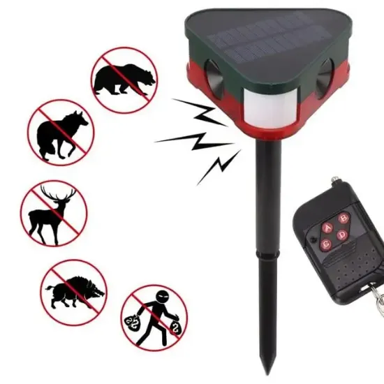 PowerMaster PM-26949 Ultrasonic Sesli Siren Hayvan Kovucu Alarm Cihazı Solar Panelli resmi