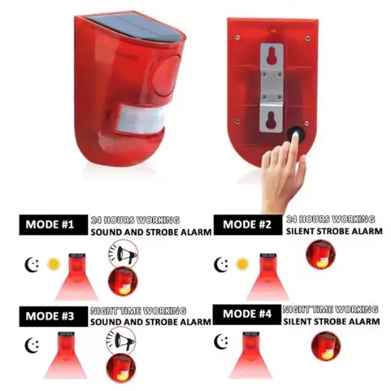 PowerMaster PM-26943 Sesli Hayvan Kovucu Alarm Cihazı Solar Panelli resmi