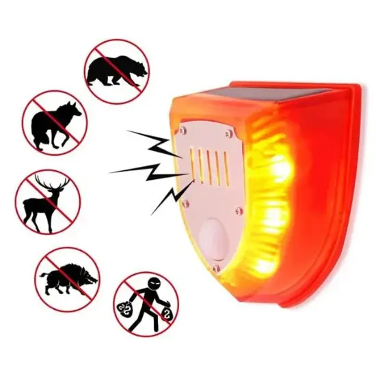 PowerMaster PM-26953 Köpek Silah Sesli Hayvan Kovucu Alarm Cihazı Hareket Sensörlü Solar Panelli resmi