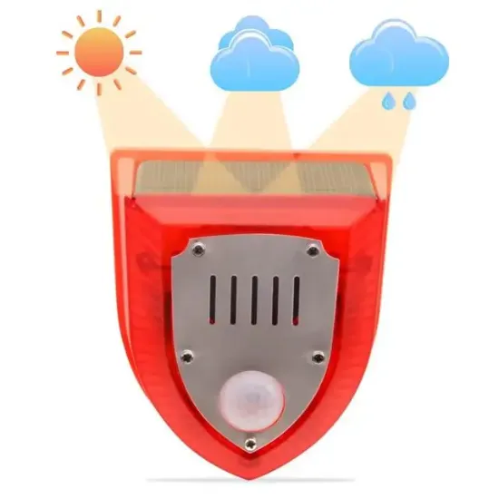 PowerMaster PM-26953 Köpek Silah Sesli Hayvan Kovucu Alarm Cihazı Hareket Sensörlü Solar Panelli resmi