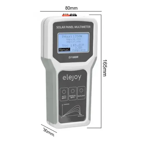 PowerMaster PM-26940 1800 Watt Fotovoltaik MPPT Solar Panel Voltaj Multimetre 12-60V resmi