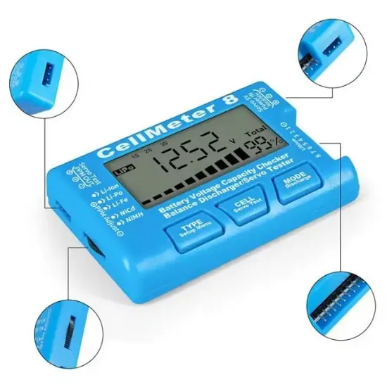 PowerMaster PM-26959 Pil Kapasite Voltaj Test Cihazı RC 1-8S Lipo Lityum NIMH resmi