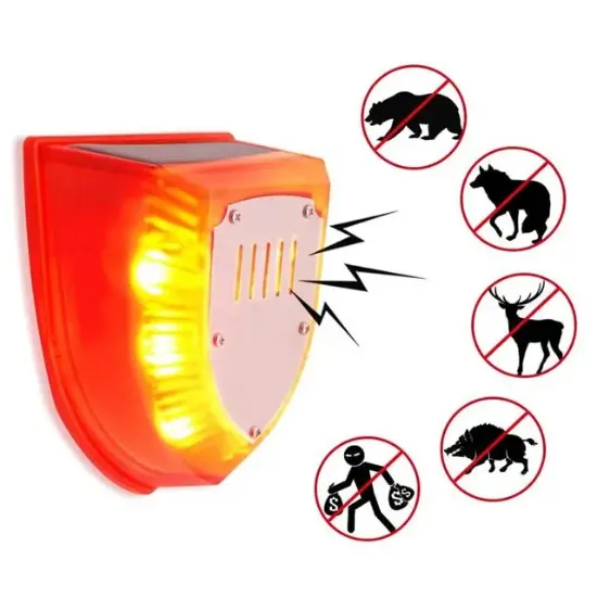 PowerMaster PM-26952 Köpek Silah Sesli Hayvan Kovucu Alarm Cihazı Sadece Gece Çalışır Solar Panelli resmi