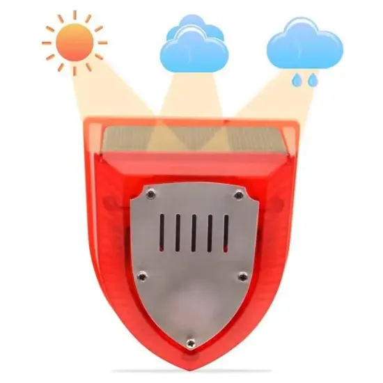 PowerMaster PM-26952 Köpek Silah Sesli Hayvan Kovucu Alarm Cihazı Sadece Gece Çalışır Solar Panelli resmi