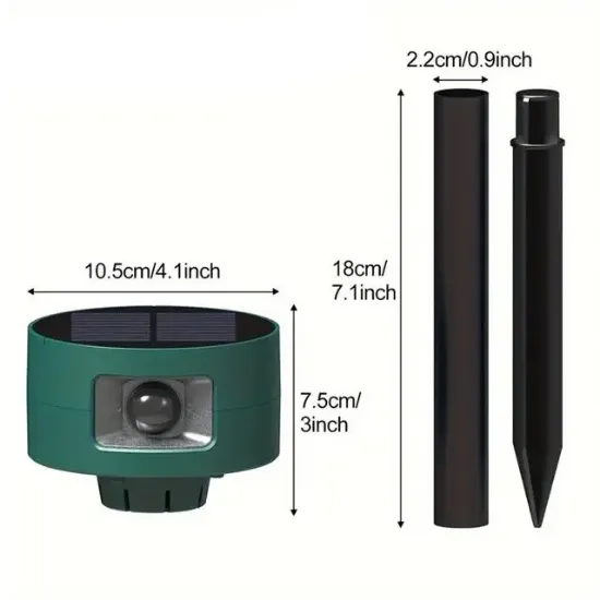 PowerMaster PM-26948 Ultrasonic Sesli Solar Hayvan Kovucu Alarm Cihazı 360 Derece Sensörlü resmi