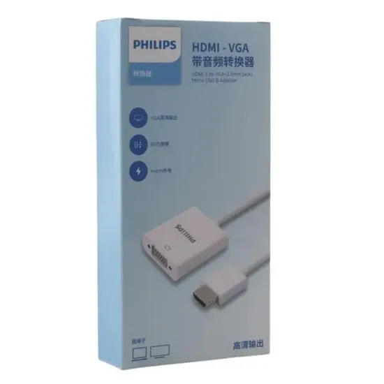 Philips SWR1620A/93 HDMI To Vga Laptop - Pc Monitör Görüntü Converter Çevirici (Projeksiyon Uyumlu) resmi
