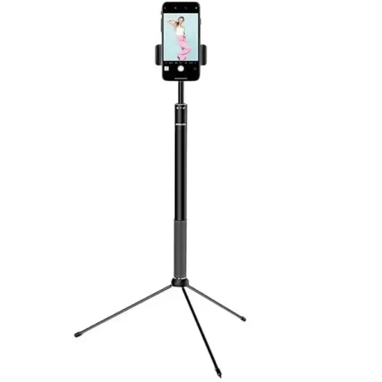 Philips 2in1 Tripod Standlı Youtube Tiktok Selfie Çekim Işıklı Telefon Tutucu - Makyaj Işığı DLK3621N/93 resmi