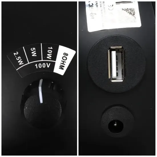 MagicVoice MV-13 7.5 CM 20 Watt Komütatörlü Hat Trafolu Siyah Sütun Sarkık Hoparlör (2'li Takım) resmi