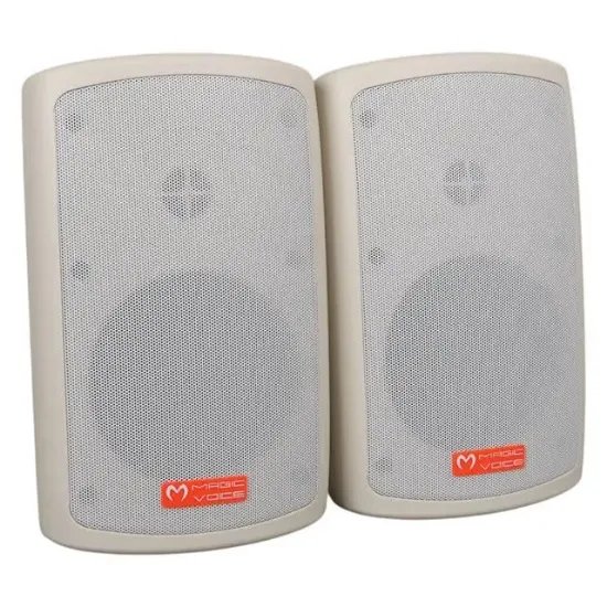 MagicVoice MV-36 11 CM 50 Watt Komütatörlü Hat Trafolu Krem Beyaz Sütun Hoparlör (2'li Takım) resmi