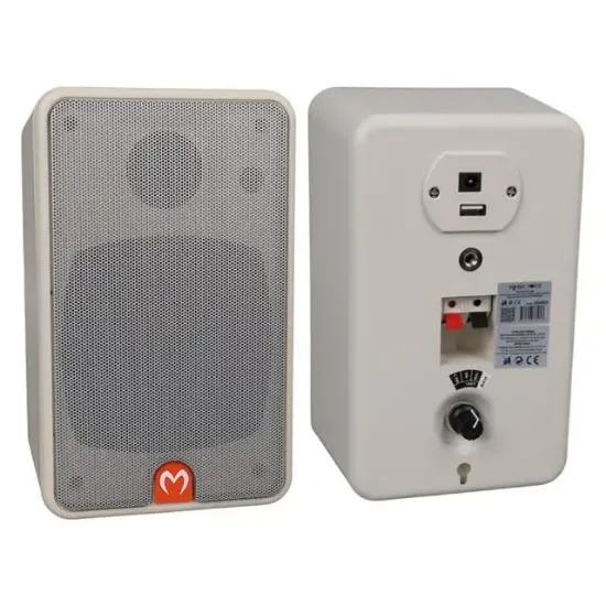 MagicVoice MV-21 10 CM 40 Watt Komütatörlü Hat Trafolu Beyaz Sütun Hoparlör (2'li Takım) resmi