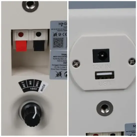 MagicVoice MV-21 10 CM 40 Watt Komütatörlü Hat Trafolu Beyaz Sütun Hoparlör (2'li Takım) resmi