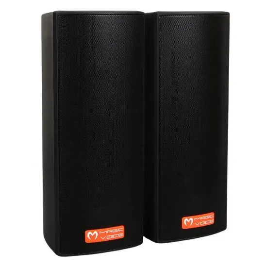 MagicVoice MV-26 2x7.5 CM 50 Watt Komütatörlü Hat Trafolu Siyah Sütun Hoparlör (2'li Takım) resmi