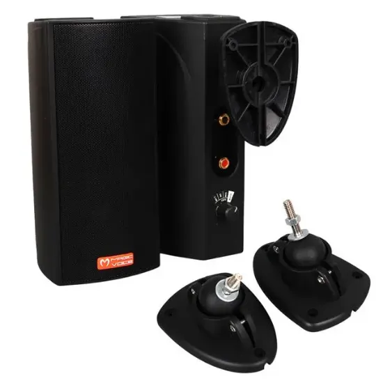 MagicVoice MV-19 2x7.5 CM 40 Watt Komütatörlü Hat Trafolu Siyah Sütun Hoparlör (2'li Takım) resmi
