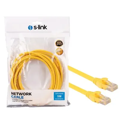 S-Link SL-CAT605YE Cat6 5 Metre RJ45 Patch Network Ethernet İnternet Kablosu resmi