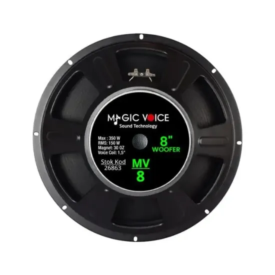 Magicvoice MV-8 Maks. 350 Watt / Rms 150 Watt 8” Siyah 20 Cm Woofer Yedek Hoparlör resmi