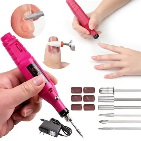 Sunup SN-27091 Hız Ayarlı Tırnak Freze Törpü Manikür Pedikür Seti 6 Başlıklı Elektrikli AC220V resmi