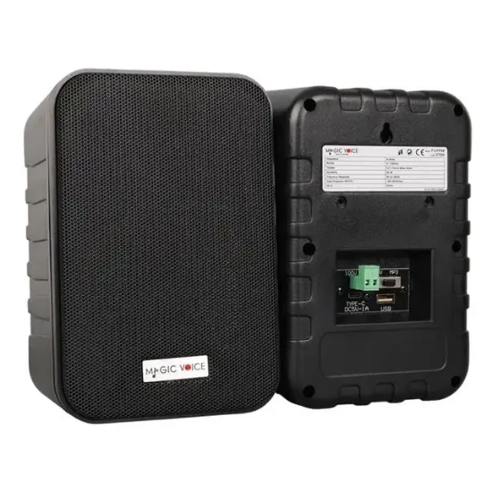 MagicVoice F-LHY4A 4" (10 CM) Hat Trafolu Duvar Tipi Sütun Hoparlör (10W RMS / 150W Peak - MP3 USB Uyumlu) Çiftli Takım Set - Siyah resmi