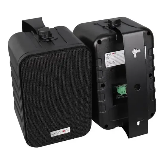 MagicVoice F-LHY4A 4" (10 CM) Hat Trafolu Duvar Tipi Sütun Hoparlör (10W RMS / 150W Peak - MP3 USB Uyumlu) Çiftli Takım Set - Siyah resmi