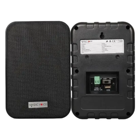 MagicVoice F-LHY4A 4" (10 CM) Hat Trafolu Duvar Tipi Sütun Hoparlör (10W RMS / 150W Peak - MP3 USB Uyumlu) Çiftli Takım Set - Siyah resmi