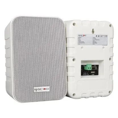 MagicVoice F-LHY4A 4" (10 CM) Hat Trafolu Duvar Tipi Sütun Hoparlör (10W RMS / 150W Peak - MP3 USB Uyumlu) Çiftli Takım Set - Beyaz resmi
