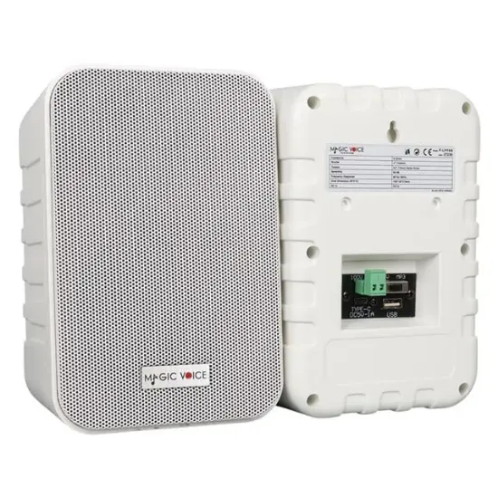 MagicVoice F-LHY4A 4" (10 CM) Hat Trafolu Duvar Tipi Sütun Hoparlör (10W RMS / 150W Peak - MP3 USB Uyumlu) Çiftli Takım Set - Beyaz resmi