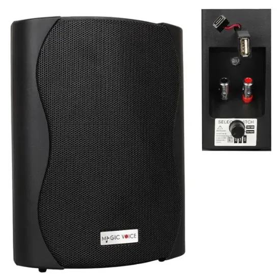 MagicVoice F-LHY5S 5.25" (13.5 CM) Hat Trafolu Duvar Tipi Sütun Hoparlör (20W RMS / 180W Peak - MP3 USB Uyumlu) - Siyah resmi