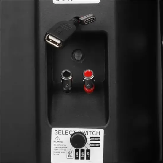 MagicVoice F-LHY5S 5.25" (13.5 CM) Hat Trafolu Duvar Tipi Sütun Hoparlör (20W RMS / 180W Peak - MP3 USB Uyumlu) - Siyah resmi