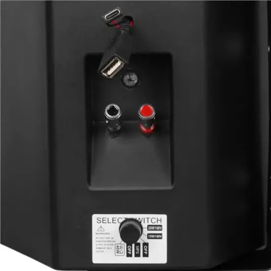 MagicVoice F-LHY6.5S 6.5" (16 CM) Hat Trafolu Duvar Tipi Sütun Hoparlör (30W RMS / 200W Peak - MP3 USB Uyumlu) - Siyah resmi