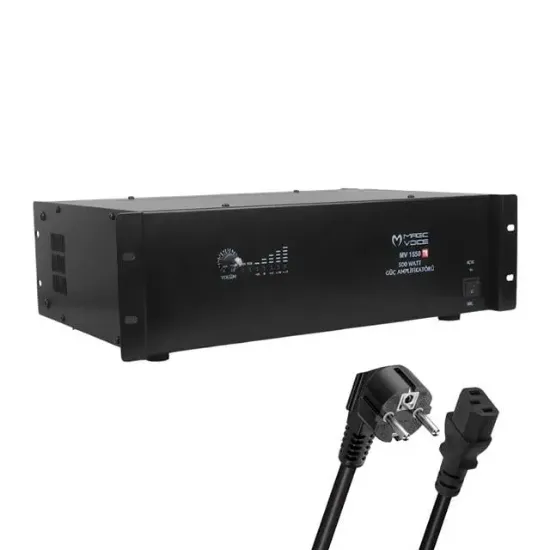 Magicvoice MV-1550 500 Watt 4-8 Ohm 100 Volt 19 Rack Hat Trafolu Power Anfi resmi