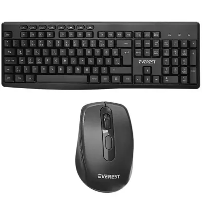 Everest KM-719 Siyah 2in1 Kablosuz Q Multimedia Klavye + Mouse Set resmi
