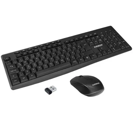 Everest KM-719 Siyah 2in1 Kablosuz Q Multimedia Klavye + Mouse Set resmi