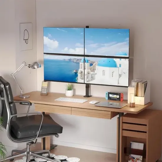 PowerMaster PM-054 13-27'' Dörtlü (Quad) Mekanik LCD-LED Gaming Monitör Tutucu Masa Stand Askı Aparatı resmi