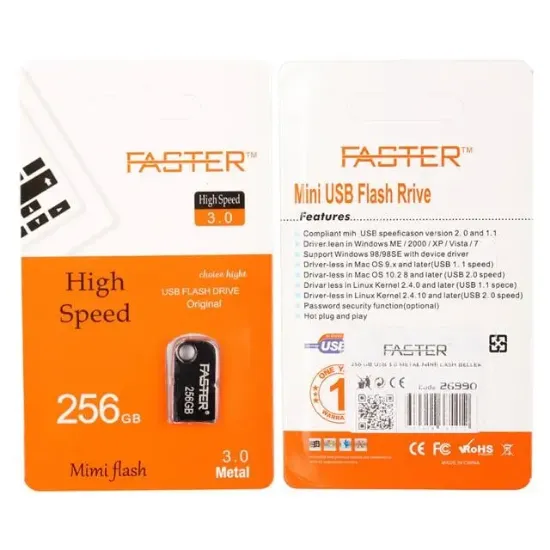 Faster 256 GB Mimi Serisi USB 3.0 Yüksek Hızlı Metal Flash Bellek resmi