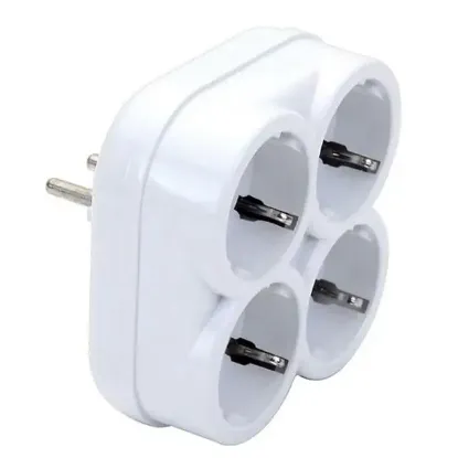 De-Pa 10004 Topraklı 16 Amper 250 Volt Beyaz 4'lü Çok Amaçlı Golyat Priz                             resmi