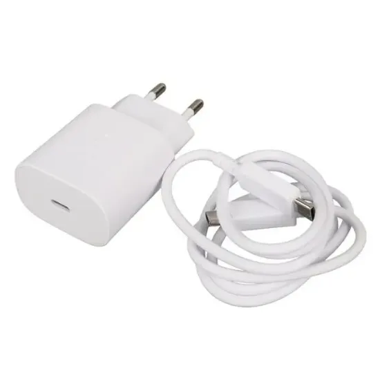 Weko WK-27878 Note10 Beyaz 25 Watt Şarj Başlık Adaptörü + Type-C To Type-C Kablo resmi