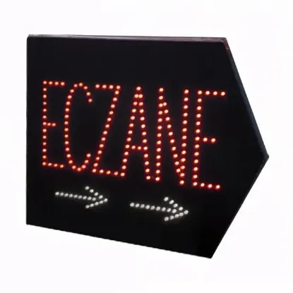PowerMaster PM-28338 Eczane SMD LED Tabelası Sağ OK Yönlü Kırmızı-Beyaz Suya Dayanıklı 345x465mm resmi