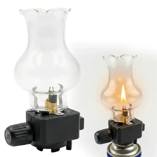 PowerMaster PM-28778 Cam Fanuslu Gaz Kartuş Uyumlu Nostaljik Kamp Lambası resmi