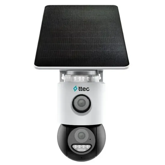 Ttec SLR-3320S-MH/SL-4G 3+3 MP Çift Kameralı Solar Panelli Sesli Gece Renkli Sim Kart Destekli 4G PTZ IP Kamera resmi